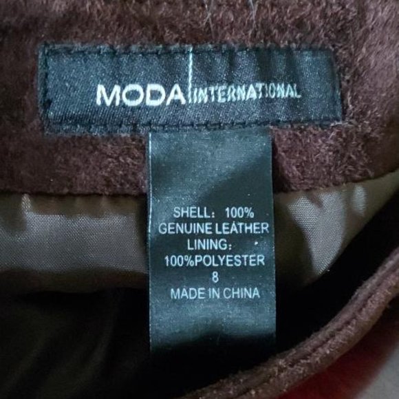 MODA CHOCOLATE BROWN SUEDE SKIRT - Picture 3 of 10